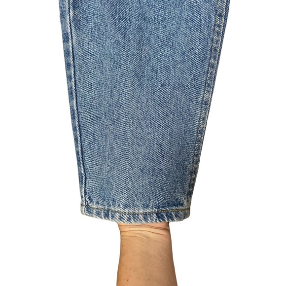 80s Lee Blue High Waisted Stonewash Mom Jeans Vintage Denim Tapered Leg Jeans - Picture 7 of 15